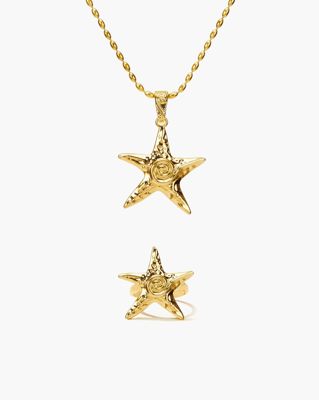 Starfish Necklace & Ring Set