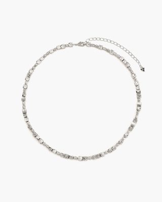 Textured Square Necklace In Silver