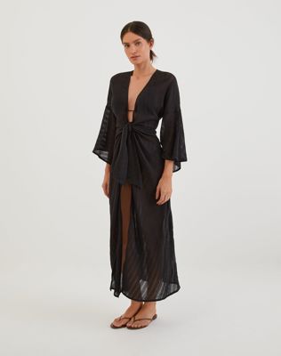 Perola Long Caftan (final Sale) - Black