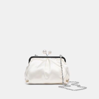 Kendall Clutch White Satin