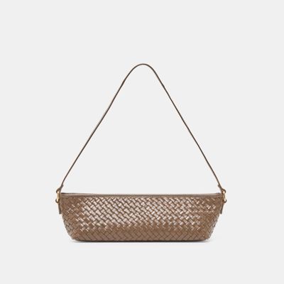 Savaii Woven Shoulder Bag Brown Woven Leather