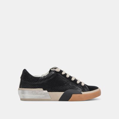 Zina Sneakers Onyx Embossed Leather