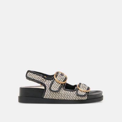 Starla Sandals Black Natural Raffia