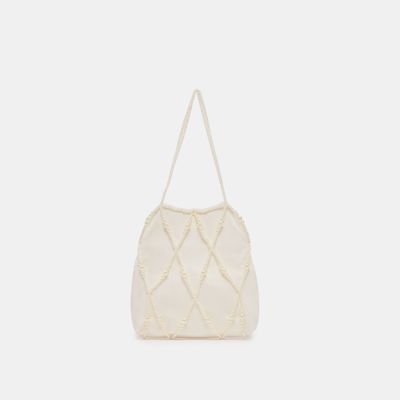 Serilda Pearl Handbag Ivory Satin