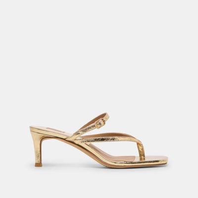 Biaga Heels Gold Distressed Leather