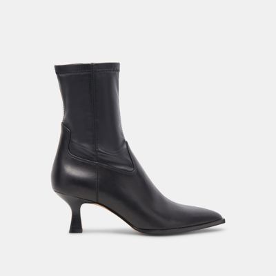 Arya Wide Calf Boots Black Leather