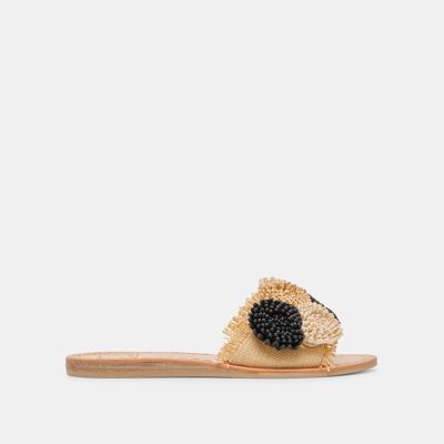 Danela Sandals Black Natural Raffia