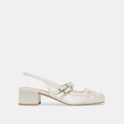 Loris Heels True White Satin