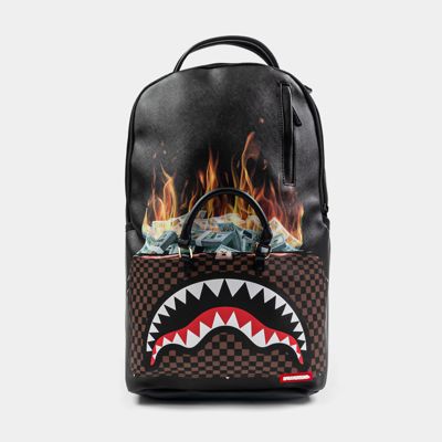 Bag Of Money On Fire Mens Backpack (black/Brown)