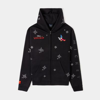 Disney Fantasia BY Shoe Palace Rhinestone Mickey Zip Up Mens Hoodie (black/Red)